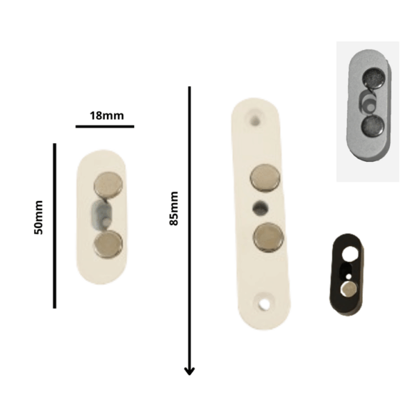 Magnetico Invisibile respingente per Chiusura mm.85,5x18,5x23h zama varie finiture | Saletta